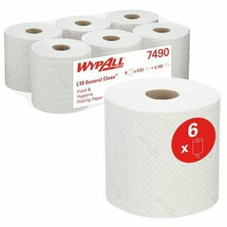 WypAll 7490 L10 General Clean Papierreinigungst�cher, 1-lagig, wei�, 6 St�ck