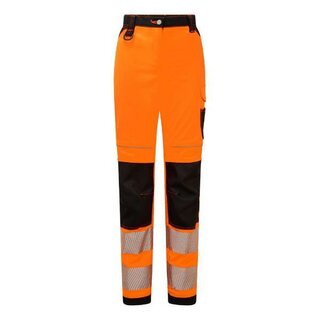Portwest PW385Obr32 Hi-Vis Stretch Damen Arbeitshose, orange/schwarz, Gr��e: 32