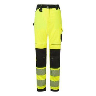 Portwest PW385Ybr Hi-Vis Stretch Damen Arbeitshose, gelb/schwarz, Gr��e: 34