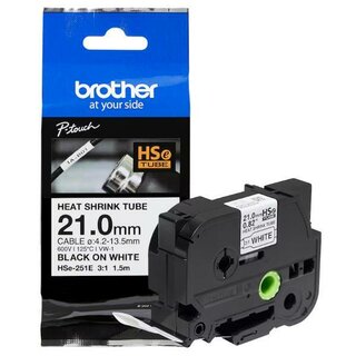 Brother Schrumofschlauch HSe-251E, 21mm, L�nge 1,5m, schwarz auf wei�