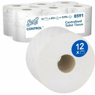 Scott Control 8591 Toilettenpapier mit Zentralentnahme, 2-lagig, wei�, 12 St�ck