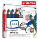 Stabilo Markdry + Anspitzer + Tuch, 4 St�ck