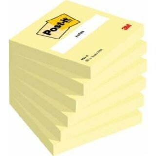 Post-it Notes, 76 mm x 76 mm,  6 x 100 Blatt, gelb