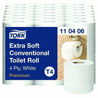 Tork Toilettenpapier 110406, 4-lagig, wei�, 42 Rollen