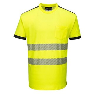 Portwest T181Ybr Hi-Vis Cotton Comfort T-Shirt, gelb/schwarz, Gr��e: 4XL