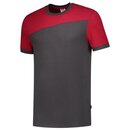 Tricorp 102006 T-Shirt Bicolor Quernaht, dunkelgrau/rot,...