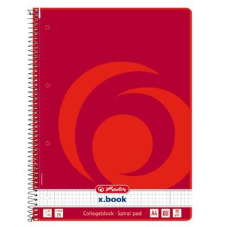 Herlitz Spiralblock, A4, 80 Blatt, Lineatur 28, abgerundete Ecken