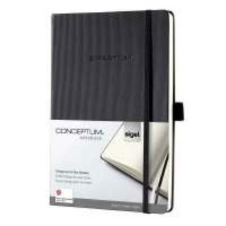 Sigel Notizbuch Conceptum CO122, A5, liniert, Hardcover, 194 Seiten, schwarz