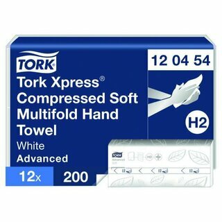 Tork 120454 Komprimierte Weiche Multifold-Handt�cher, wei�, 2400 St�ck