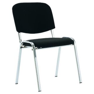Besucherstuhl C20 Mit Polster, Schwarz/Chrom