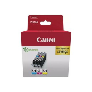 Canon 2934B015 Tinte CLI-521 Multipack, je 9 ml, gelb,...