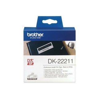 Brother Etiketten DK-22211, 15,24m x 29mm, f�r Brother QL, wei�