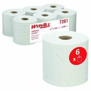 Wypall L20 Wischpapier, wei�, 2-lagig, 6 x 550 T�cher