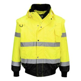 Portwest C465Ybrs Hi-Vis 3-in-1 Kontrast Pilotjacke, gelb/schwarz, Gr��e: S