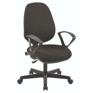 B�rostuhl mt festen Armlehnen, Farbe: Schwarz