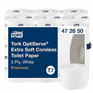 Tork OptiServe Extra-Weiches Toilettenpapier 472650, T7, wei�, 18 Rollen