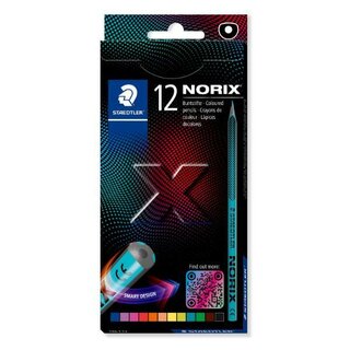 Staedtler NORIX Kartonetui mit 12 Buntstiften, sort. Farben, 186 C12, 12 St�ck