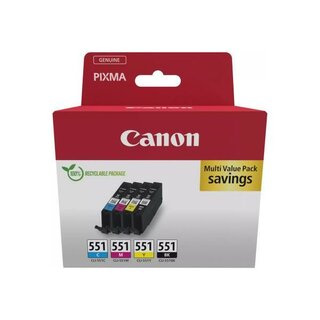 Canon 6509B015 Tinte CLI-551 Multipack, je 7 ml, cmyk