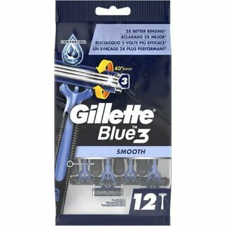 Gilette Einwegrasierer Blue 3 Smooth, 3 Klingen, 12er Pack