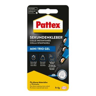 Pattex Sekundenkleber Mini Trio Gel 3x1g