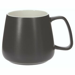 Keramik-Tassen, 400 ml, grau & schwarz, 6 St�ck