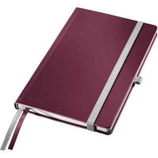 Leitz Notizbuch Style A5 kariert - 44861 - Hardcover - 80 Blatt - rot