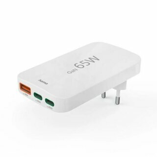 Hama Schnellladeger�t, 2xUSB-C, 1xUSB-A, flaches Mini-Ladeger�t, PD, 65 W, wei�
