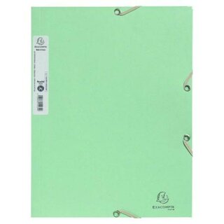 Sammelmappe Exacompta 55233E, Eckspanner, 3 Klappen, A4, Rec.-Karton, salbeigr�n