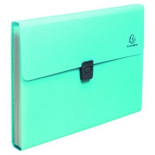F�chermappe Exacompta 55299E, 13 F�cher, 33 x 25 cm, cyan