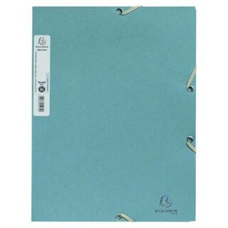 Sammelmappe Exacompta 55232E, Eckspanner, 3 Klappen, A4, Rec.-Karton, blaugrau