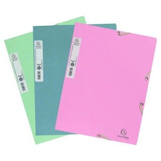 Sammelmappe Exacompta 55239E, Eckspanner, 3 Klappen, A4, Rec.-Karton, sort., 6St