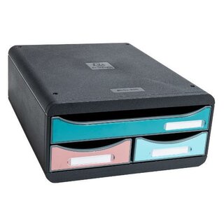 Exacompta Schubladenbox 311606D, Small Box, Skandi, 3 Schubladen, sortiert