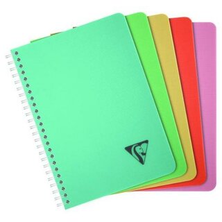 Clairefontaine Spiralbuch Linicolor 327506C, A5, 90Bl., kariert, 90g, sort., 5St
