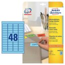 Avery L6039-20, Etiketten, 45,7 x 21,2, Farbe: Blau, Box 960