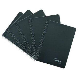 Polycolor Notizbuch, liniert, A5, schwarz, 5 St�ck