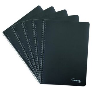 Polycolor Notizbuch, liniert, A4, schwarz, 5 St�ck