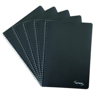 Polycolor Notizbuch, kariert, A4, schwarz, 5 St�ck