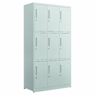 Stahlschrank, 9 T�ren, 92x42x174cm, wei�