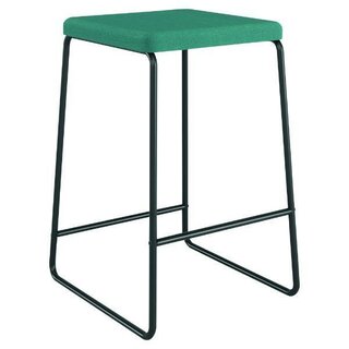Barhocker mit Stoffbezug, Stahlbeine, blau