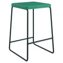 Barhocker mit Stoffbezug, Stahlbeine, blau