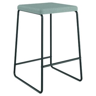 Barhocker mit Stoffbezug, Stahlbeine, grau