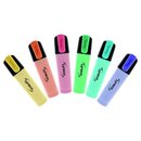 Textmarker Pastell, Keilspitze, Sortiert, 6 St�ck