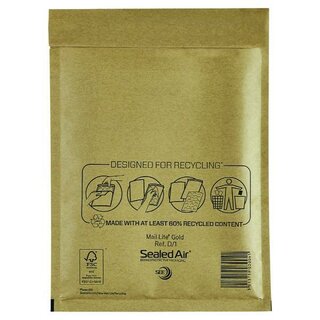 Mail Lite Luftpolstertaschen D/1 Innenma�e: 180x260mm, goldgelb, 200 St�ck
