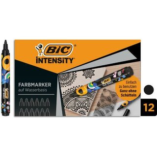 BIC Intensity Lackmarker 527477, Rundspitze, schwarz