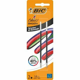BIC 4-Colours Smooth Mine 524102, 1,0, schwarz, 2 St�ck