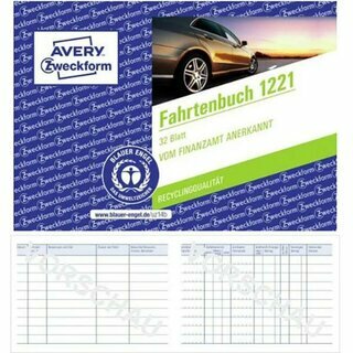 Avery Zweckform Fahrtenbuch Recycling 1221, A6, 32 Blatt