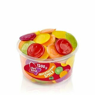 Red Band Smile Fruchtgummi, vegan, Klarsichtdose mit 100...