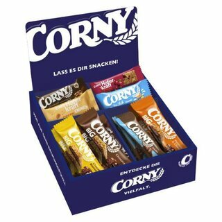 Corny Bestseller Thekendisplay, 37 M�sliriegel in 8 Sorten, einzeln verpackt