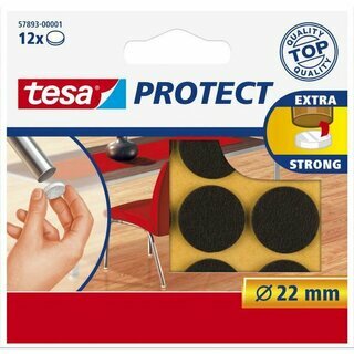 tesa Protect Filzgleiter 57893, rund, Durchmesser: 22mm, braun, 12 St�ck