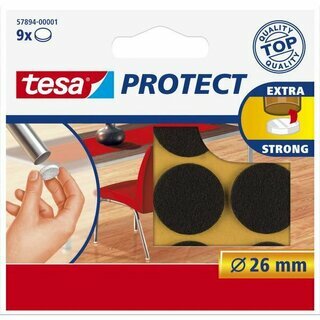 tesa Protect Filzgleiter 57894, rund, Durchmesser: 26mm, braun, 9 St�ck
